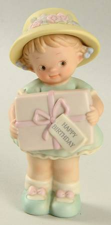 Memories of Yesterday Birthday Girl Holding Present - Boxed