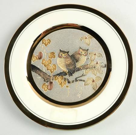 Chokin Art Small Owls In A Tree - No Box