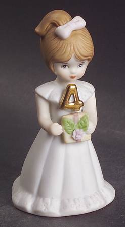 Growing Up Girls 4th Birthday-Brunette - No Box by Enesco