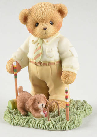 Cherished Teddies Collector Club Figures Wade-Hoping To Be A Winner In The Game O - Boxed