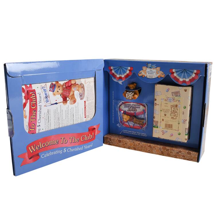 Cherished Teddies Collector Club Figures Lanny - Welcome To The Club Set - Boxed