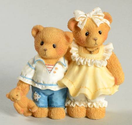 Cherished Teddies Collector Club Figures Bernard And Bernice - With Box