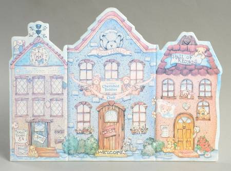 Cherished Teddies Collector Club Figures Cherished Teddies Town Backdrop - No Box