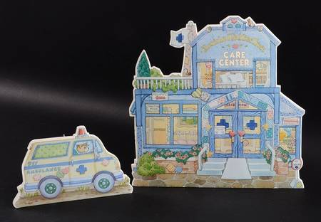 Cherished Teddies Collector Club Figures C.T. Town Teddie Center/Ambulance Easel - No Box