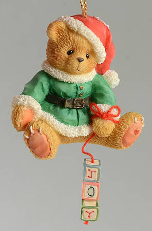 Holiday Dangling Blocks-Cherised Teddies Joy Blocks-Ornament - Boxed