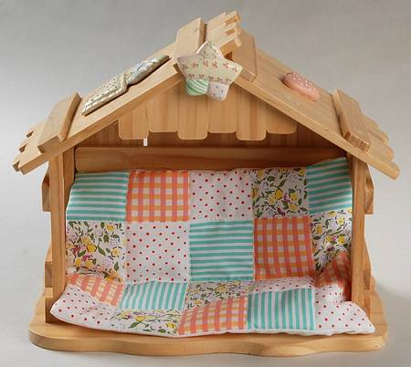 Cherished Teddies Nativity Creche With Quilt - Creche/Stable-Wood
