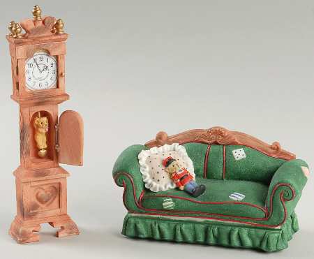 Nutcracker Suite Grandfather Clock And Sofa - Boxed