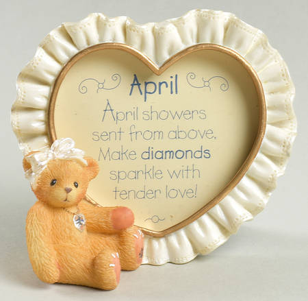 Birthstone Photoframes-Cherished Teddies April - Boxed