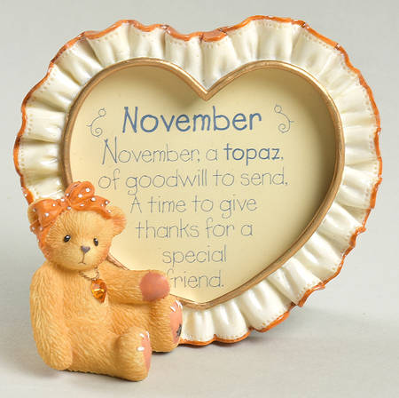 Birthstone Photoframes-Cherished Teddies November  - Boxed