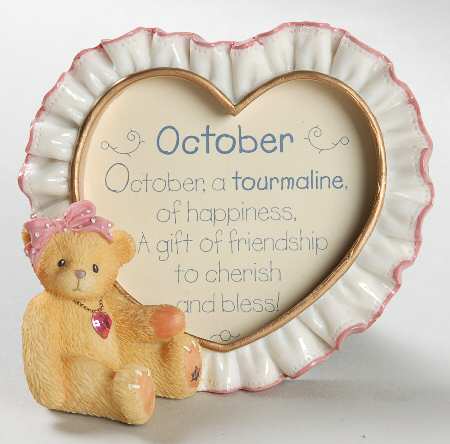 Birthstone Photoframes-Cherished Teddies October - Boxed