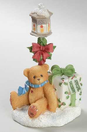 Santa Express Street Lamp With Bear - Boxed