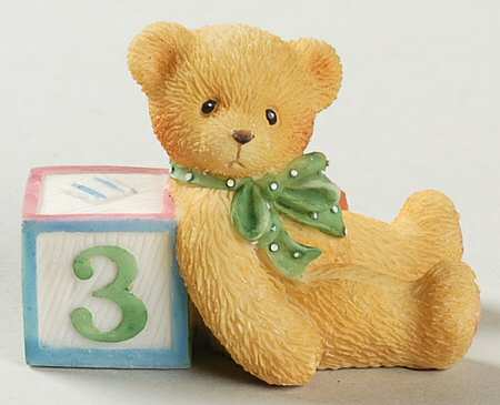 Count on Me-Cherished Teddies Bear With Number 3 - Boxed