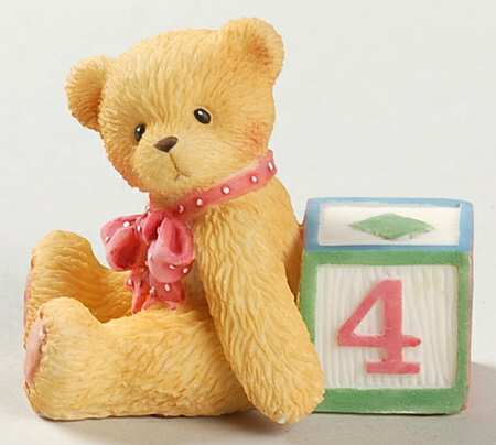 Count on Me-Cherished Teddies Bear With Number 4 - Boxed