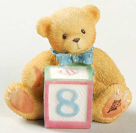 Count on Me-Cherished Teddies Bear With Number 8 - Boxed