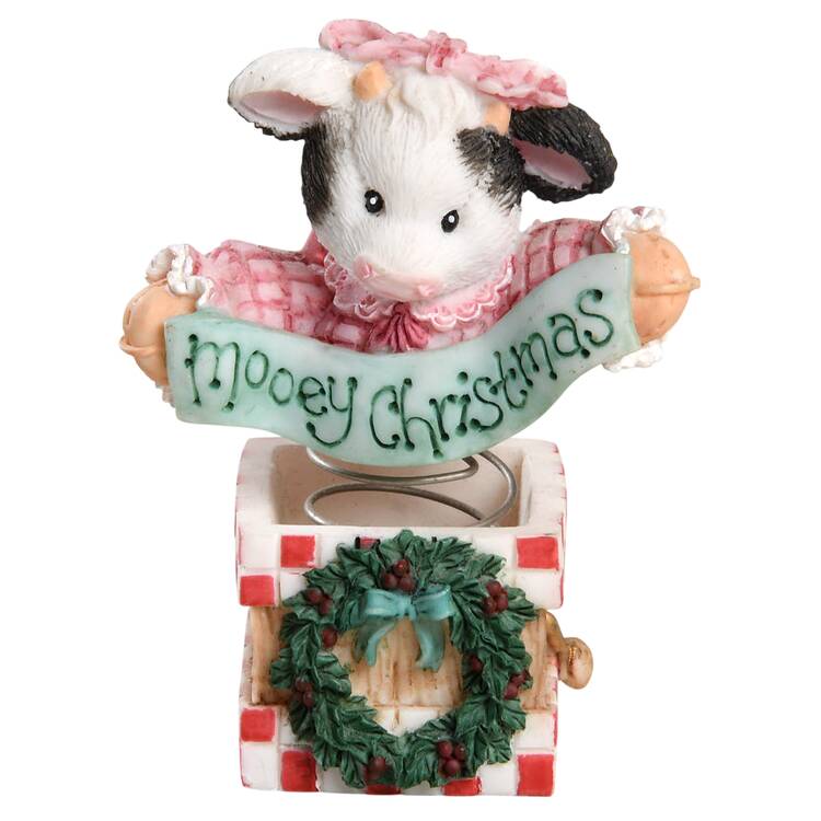 Mary's Moo Moos Christmas Moo In The Box-With Wreath - No Box
