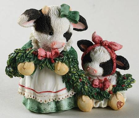 Mary's Moo Moos Christmas Deck The Hall With Cows - Boxed