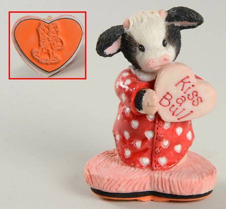 Mary's Moo Moos Valentine Kiss-A-Bull Stamp-Stamp Only - Boxed