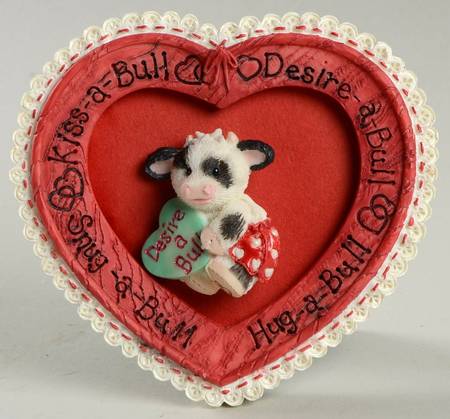 Mary's Moo Moos Valentine Desir-A-Bull Photo Frame-Set Of 2 - Boxed