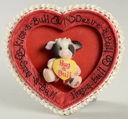 Mary's Moo Moos Valentine Hug-A-Bull Photo Frame-Set Of 2 - With Box