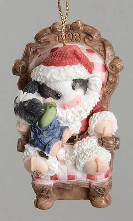 Mary's Moo Moos Christmas Ornament Santa With Child - Boxed