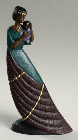 Mahogany Princess-Figurine Woman Holding Baby - Boxed