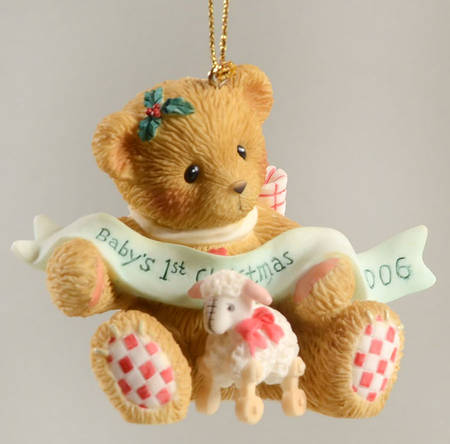 Cherished Teddies Ornament Baby's First Christmas W/ Lamb - Boxed