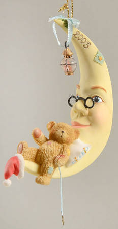 Cherished Teddies Ornament Bear Asleep On The Moon - Boxed