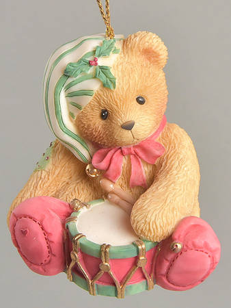 Cherished Teddies Ornament Bear With Drum - Boxed