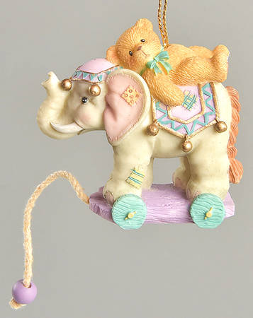 Cherished Teddies Ornament Elephant With Teddie - Boxed