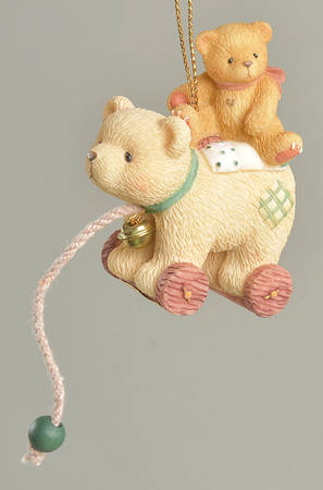 Cherished Teddies Ornament Antique Toy Bear With Teddie - Boxed