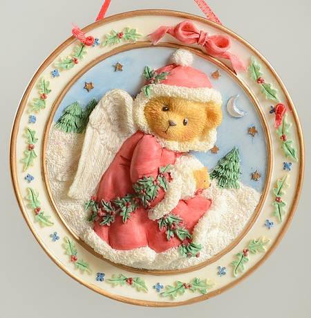 Cherished Teddies Ornament The Season Of Peace-Angel In Red Coat - Boxed