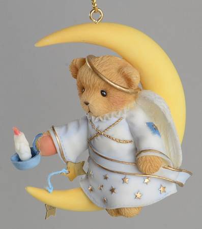 Cherished Teddies Annual Ornament Angel Bear Sitting On Moon - Boxed