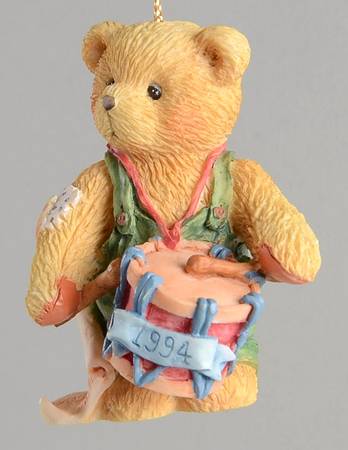 Cherished Teddies Annual Ornament Drummer Boy - I'Ll Play My Drum For You - Boxed