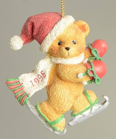 Cherished Teddies Annual Ornament Bear With Ice Skates - Boxed