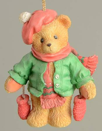 Cherished Teddies Ornament Bear With Dangling Mittens - Boxed