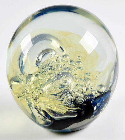 Eickholt Studios Crystal Paperweight Heart-Green Marble Swirl,Pink  - No Box
