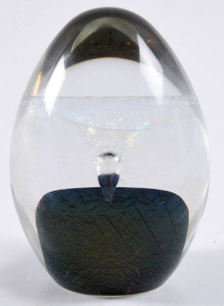 Eickholt Studios Crystal Paperweight Iridescent Dichroic Fountain - No Box
