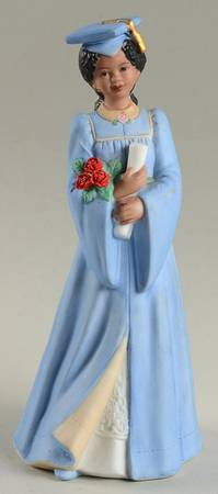Growing Up Girls African American Graduation-Blue Cap And Gown - Boxed