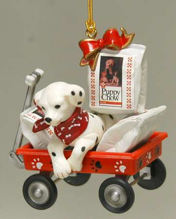 Treasury of Christmas Ornaments Tails A' Wagon-Puppy Chow - Boxed