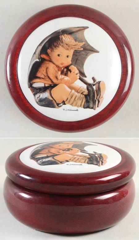 Hummel Music Box Umbella Boy-Porcelain - Boxed
