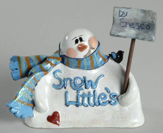 Snow Littles Snowman Signage Plaque - Boxed
