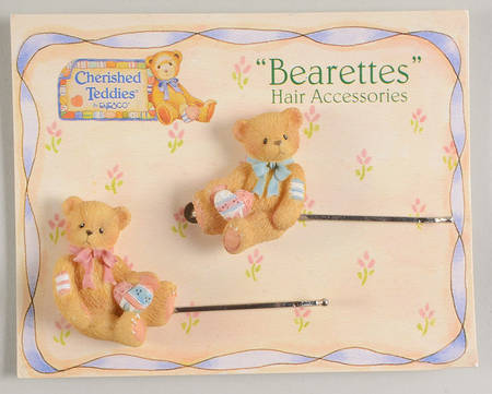 Cherished Teddies Jewelry Bearettes- 2 Teddies Bobby Pin - No Box