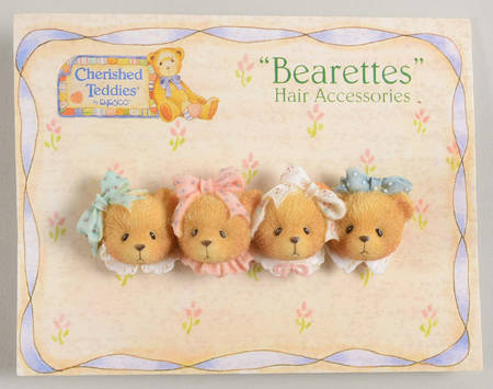 Cherished Teddies Jewelry Bearettes- 4 Teddies Hair Clip - No Box