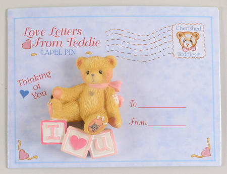 Cherished Teddies Jewelry Love Letters- I Love You Lapin - No Box