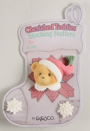 Cherished Teddies Jewelry Stocking Stuffer-Lapel & Earring Set - No Box