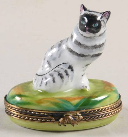 Eximious Limoges Box Cat-Black And White - No Box