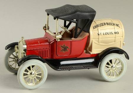 Anheuser Busch Vehicle Banks 1918-Runabout Barrel Bank - With Box