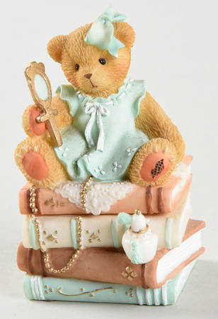 Bonnets and Bows-Cherished Teddies Victorian Bear Holding Mirror - Boxed