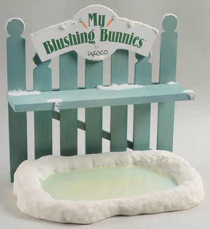 My Blushing Bunnies Picket Fence Displayer With Skating Ring - Display Stand 3