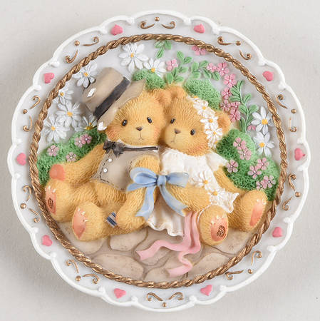 Cherished Teddies Plaques Bride And Groom - Boxed